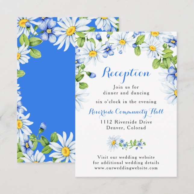 Invitation Carton d'invitation de réception de mariage floral (Devant / Derrière)