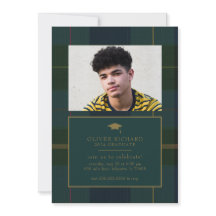 Carton d'invitation de remise de diplôme à carreau