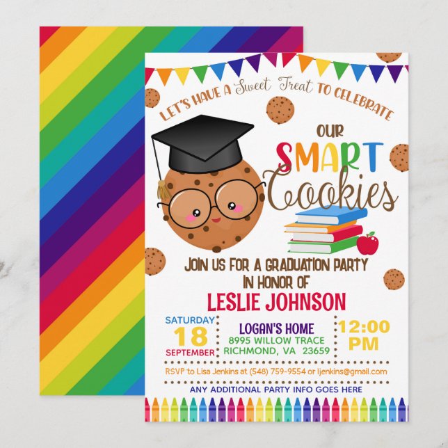 Invitation Carton d'invitation de remise de diplôme de nos Sm (Devant / Derrière)