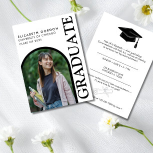 Invitation Carton d'invitation de remise de diplômes avec pho