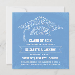 Invitation Carton d'invitation de remise de diplômes avec tab