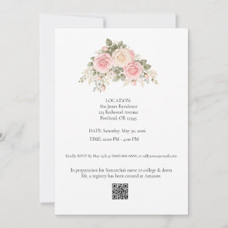 Invitation Carton d'invitation de remise de diplômes floral