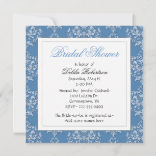 Invitation Carton d'invitation de shower de mariage bleu chic