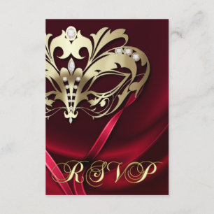 Invitation Carton d'invitation dramatique Masquerade Rouge RS
