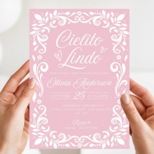 Invitation Carton d'invitation Editable Rose Cielito Lindo, C