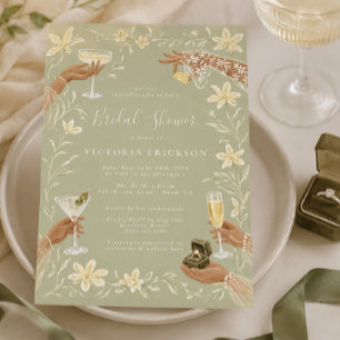 Invitation Carton d'invitation élégant au cocktail Sage pour