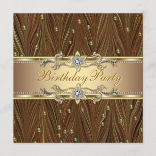 Invitation Carton d'invitation élégant avec perles dorées pou
