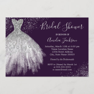 Invitation Carton d'invitation élégant de robe de mariée pour
