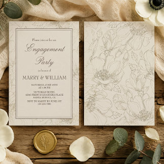 Invitation Carton d'invitation élégant et botanique pour une