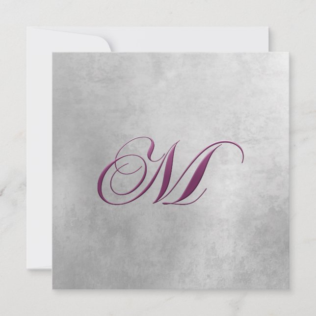 Invitation Carton d'invitation élégant monogramme (Devant)