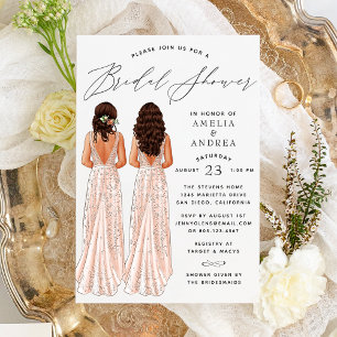 Invitation Carton d'invitation élégant pour deux jeunes fille