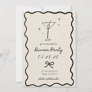 Invitation Carton d'invitation élégant pour dîner de fête à l