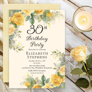 Invitation Carton d'invitation élégant pour un 30e anniversai