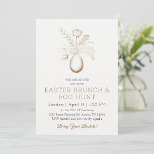 Invitation Carton d'invitation élégant pour un brunch botaniq