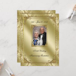 Invitation Carton d'invitation élégant pour une 50e anniversa