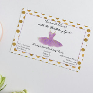Invitation Carton d'invitation élégant pour une fête de balle