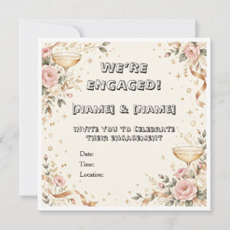 Invitation Carton d'invitation élégant pour une fête de fianç