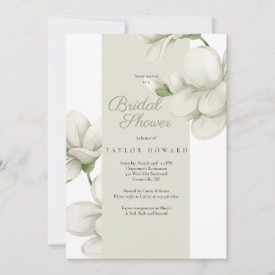 Invitation Carton d'invitation Fleurs Écru pour la Mariée