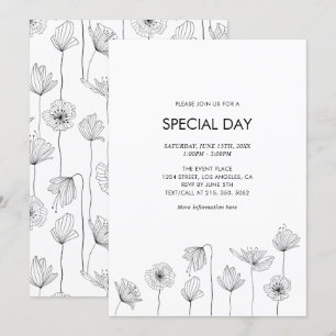 Invitation Carton d'invitation floral à coquelicot pour toute
