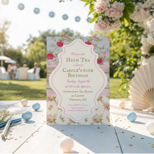 Invitation Carton d'invitation floral victorien shabby chic