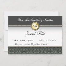 Carton d'invitation Formel à Monogramme Personnali