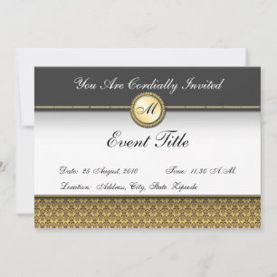 Invitation Carton d'invitation Formel à Monogramme Personnali