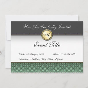 Invitation Carton d'invitation Formel à Monogramme Personnali