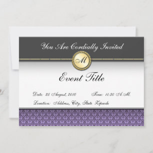 Invitation Carton d'invitation Formel à Monogramme Personnali