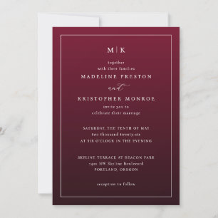 Invitation Carton d'invitation Formel Marron Élégant