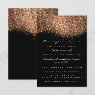 Invitation Carton d'invitation formel Rose Gold Glitter Coppe