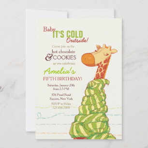 Invitation Carton d'invitation Girafe Douillette
