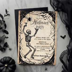 Invitation Carton d'invitation gothique de fête d'Halloween s