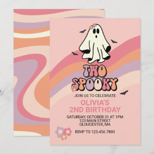 Invitation Carton d'invitation groovy fantôme deux effrayant 