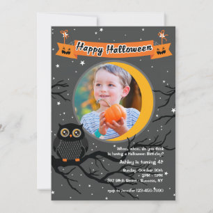 Invitation Carton d'invitation Halloween de Hoo Hoo Photo