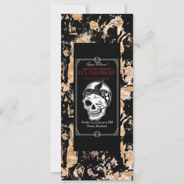 Invitation Carton d'invitation Halloween vintage - Fête costu (Devant)