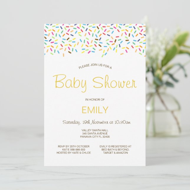 Invitation Carton d'invitation imprimé pour Baby Shower avec  (Debout devant)