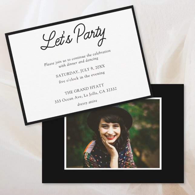 Invitation Carton d'invitation moderne noir et blanc pour une (Modern Black & White Bat Mitzvah Party Invitation
)