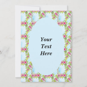 Invitation Carton d'invitation motif tissé de rose Art nouvea