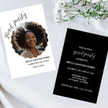 Carton d'invitation noir et blanc de la promotion 