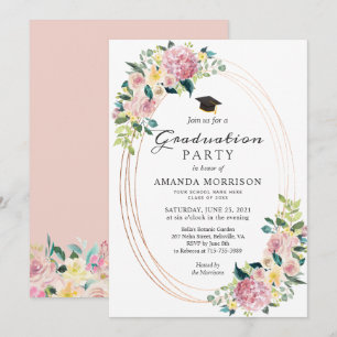 Invitation Carton d'invitation pastel floral pour la fête de