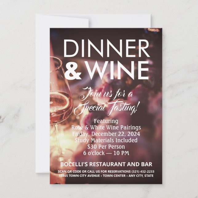 Invitation Carton d'invitation personnalisé pour dîner et dég (Devant)