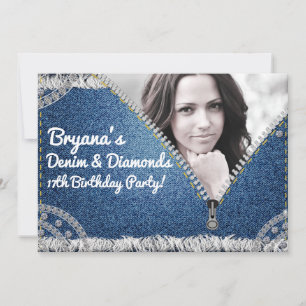 Invitation Carton d'invitation photo à la soirée Denim & Diam