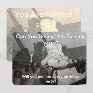 Invitation Carton d'invitation photo enfant pour 60 ans : Cro