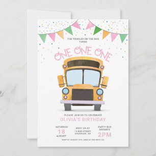 Invitation Carton d'invitation pour 1er anniversaire de Roues