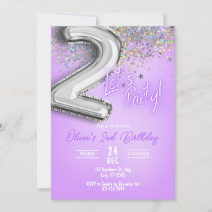Invitation Carton d'invitation pour 2e anniversaire avec pail