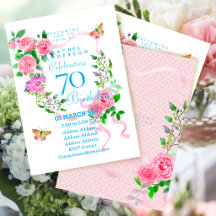 Carton d'invitation pour 70e anniversaire avec rub