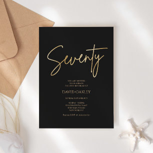 Invitation Carton d'invitation pour 70ème anniversaire Or Noi