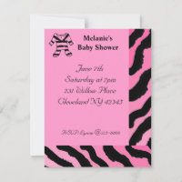 Carton d'invitation pour baby shower à motif zèbre