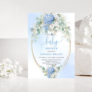 Invitation Carton d'invitation pour Baby Shower aux Hortensia