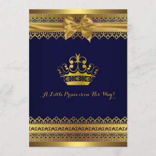 Invitation Carton d'invitation pour Baby Shower Couronne Roya